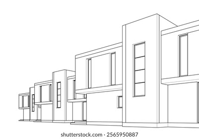 sketch of a building vector illustration