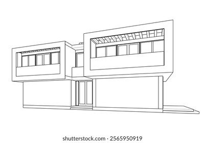 sketch of a building vector illustration