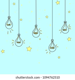 Sketch Bulb - Idea. Vector Bulb Background