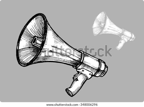 Sketch Bullhornvectorized My Hand Drawn Sketch Stock Vector