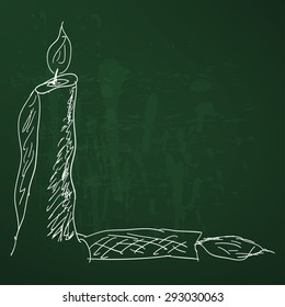 sketch of a burning candle