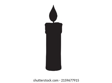 Sketch a burning candle vector image.Candle icon vector image.Burning candle icon cartoon vector image.Waxy candle isolated on white vector image