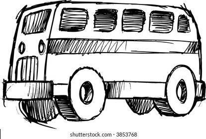 Skizze der Bus-Vektorgrafik