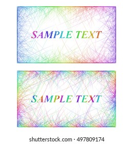 Sketch Business Card Border Templates Rainbow Stock Vector (Royalty ...