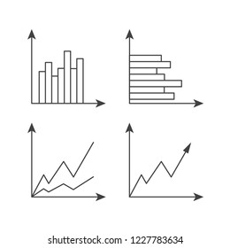 Sketch business graphic. Charts vector doodle infographics