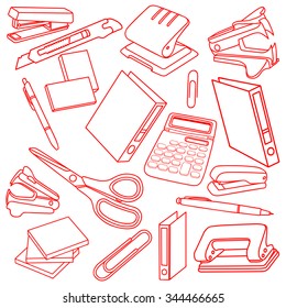 Sketch of business processes, management, marketing and finance. Hand Drawn Business Doodles vector set