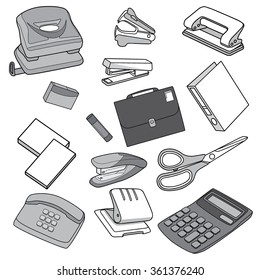 Sketch of business processes, management, marketing and finance. Hand Drawn Business Doodles vector set