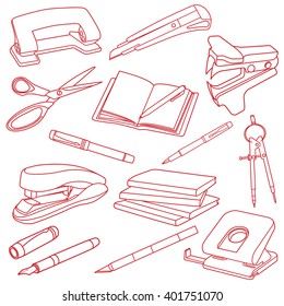 Sketch of business processes, management, marketing and finance. Hand Drawn Business Doodles vector set