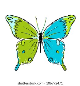 Sketch of butterfly for your design