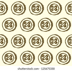 Sketch buttons, vector seamless pattern