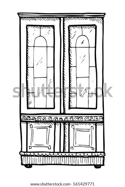 Sketch Cabinet Vector Illustration Sketch Style Stock Vector (Royalty ...