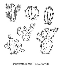 Sketch of cactus set
