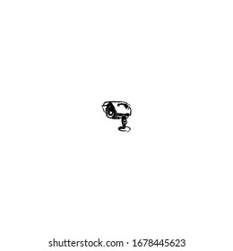 sketch of camera cctv cartoon sticker design 