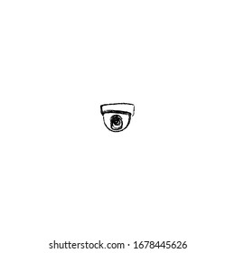 boceto del diseño de la cámara cctv de la pegatina de dibujos animados 