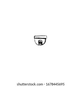 sketch of camera cctv cartoon sticker design 