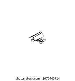 sketch of camera cctv cartoon sticker design 