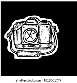 sketch of camera, illustration and sketch doodle
