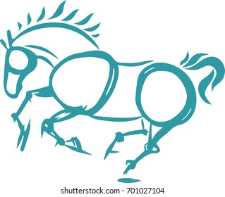 Sketch of a cantering horse.