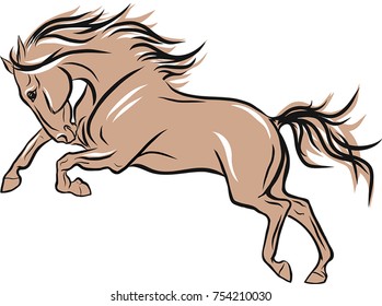 A sketch of a cantering horse.