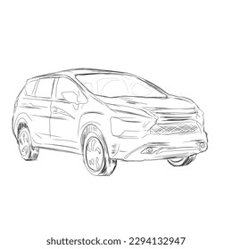 sketch of a car on a white background