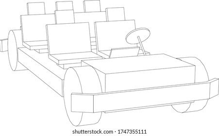 sketch car structure base vector