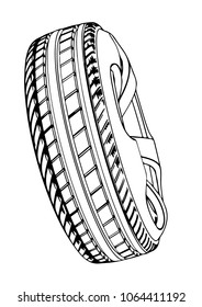 sketch of car wheels vector