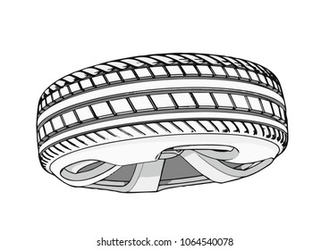 sketch of car wheels vector