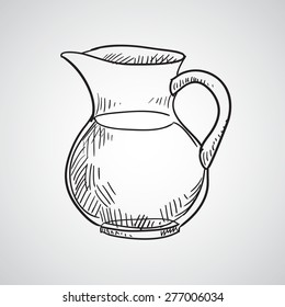 Sketch of carafe with water 