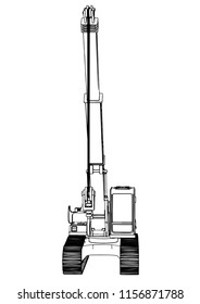 sketch of cargo crane vector