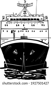 sketch of a cargo ship