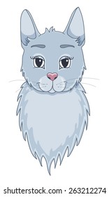 Sketch cartoon cat on a white background.