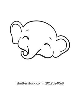 Sketch cartoon elephant. Doodle illustration in vector. Cute vector elephant. 