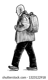 A sketch of a casual urban pedestrian