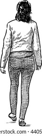 sketch of a casual woman