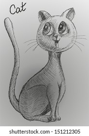 sketch with a cat