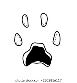 Sketch of Cat paw, An intricate black and white drawing of winding lines creating shapes and textures, forming a unique piece of art.