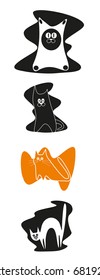 sketch cats isolated