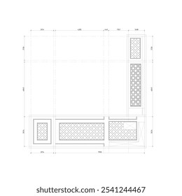 sketch of a ceiling pattern for a small, elongated room