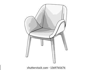 sketch chair vector