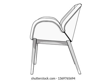 sketch chair vector