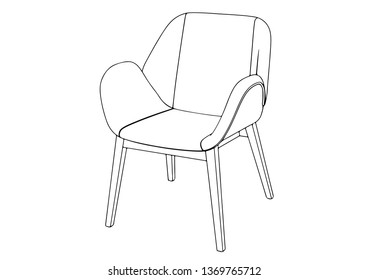 sketch chair vector