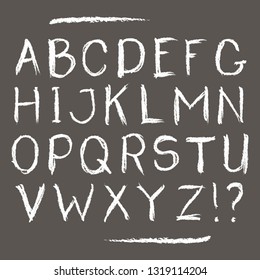 Sketch chalk set. Hand drawn alphabet design, scratched style, back to school style 