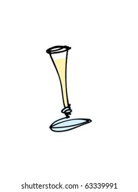 sketch of a champagne flute