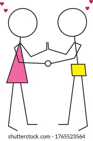 Sketch of the character of two lovers