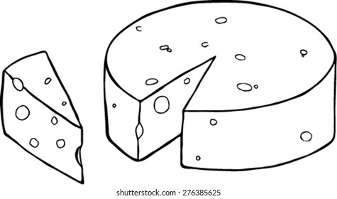  sketch of cheeses ,vector illustration