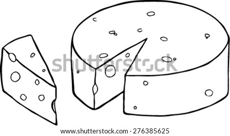  sketch of cheeses ,vector illustration