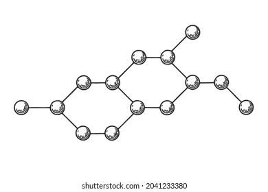 Sketch Chemical Bond Icon On White Background. Vector Illustration