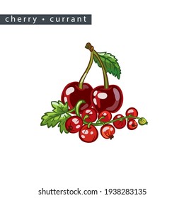 croquetas y grosellas rojas: dos cerezas y una rama