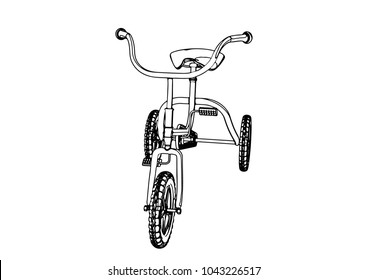 sketch of child bicycle vector