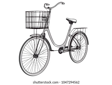 sketch of child bicycle vector
